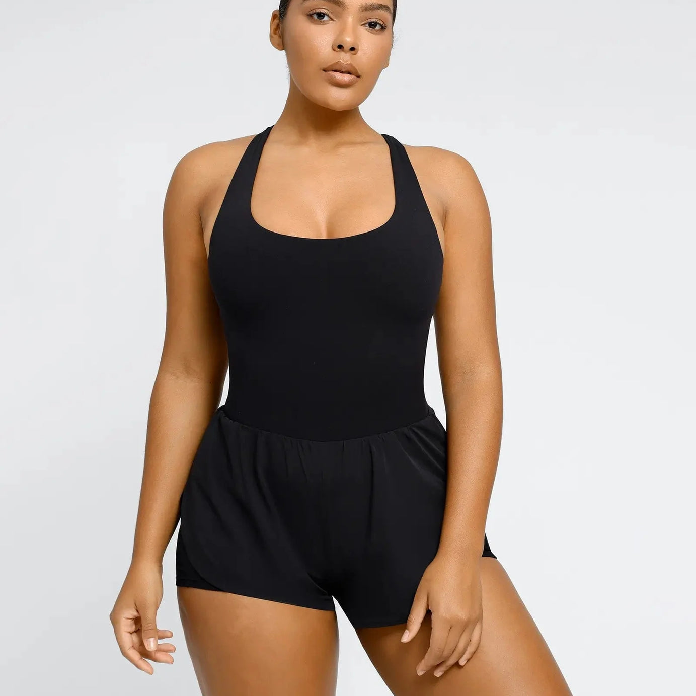 BlissMotion Airy Backless 2-in-1 Athleisure Romper