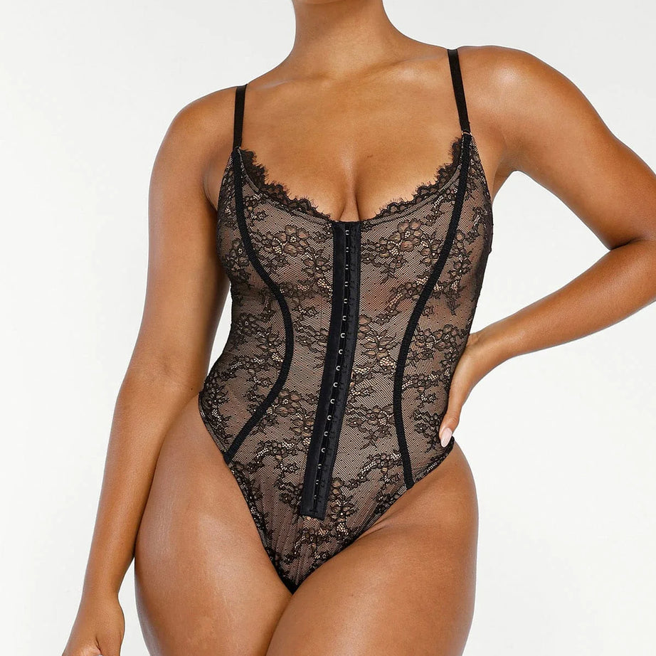 Lace Glamour Flawless Fit Thong Bodysuit