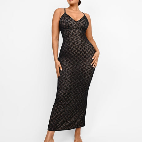 Lace Glamour Geometric Bodycon Dress