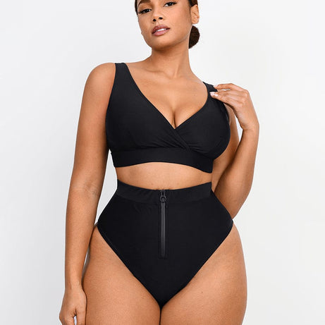 Smart Sculpt Crossover Bralette & High Waist Bikini Set