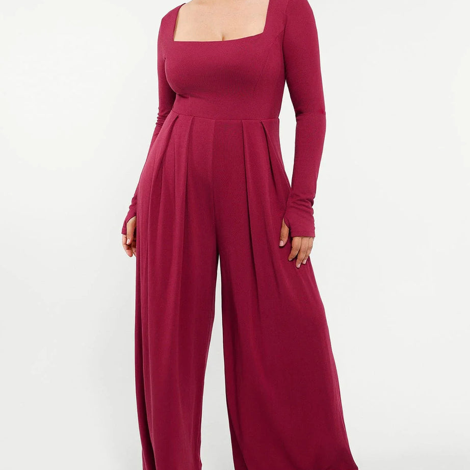 Square Neckline Built-In Shaping Jumpsuit